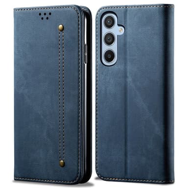 SKALO Samsung A35 5G Jeans Plånboksfodral - Blå