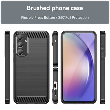 SKALO Samsung A55 5G Armor Carbon Stöttåligt TPU-skal - Svart