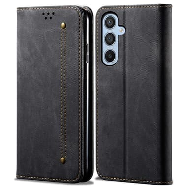 SKALO Samsung A35 5G Jeans Plånboksfodral - Svart