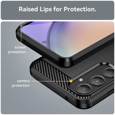 SKALO Samsung A55 5G Armor Carbon Stöttåligt TPU-skal - Svart