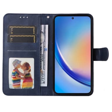 SKALO Samsung A35 5G PU-Läder Plånboksfodral - Blå