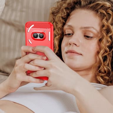SKALO Nothing Phone (2a) Armor Carbon Stöttåligt TPU-skal - Röd