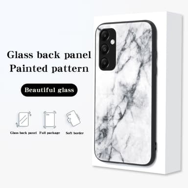 SKALO Samsung A35 5G Marmor Härdat Glas TPU-skal - Motiv 4