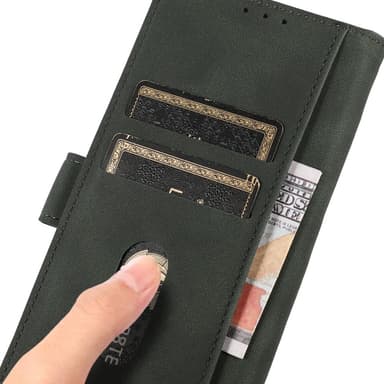 SKALO Samsung A35 5G KHAZNEH Plånboksfodral i PU-Läder - Grön
