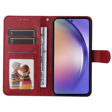 SKALO Samsung A55 5G PU-Läder Plånboksfodral - Röd