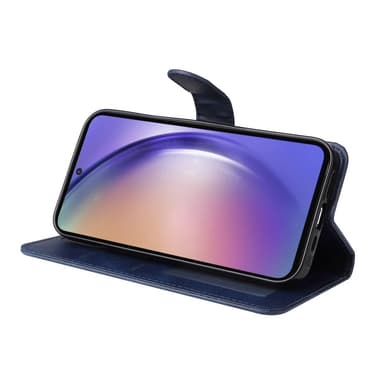 SKALO Samsung A55 5G PU-Läder Plånboksfodral - Blå