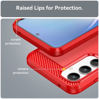 SKALO Samsung A35 5G Armor Carbon Stöttåligt TPU-skal - Röd
