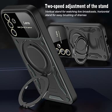SKALO Samsung A55 5G Hybrid Magnetring Skal - Svart