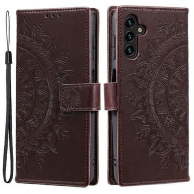 SKALO Samsung A35 5G Mandala Plånboksfodral - Brun