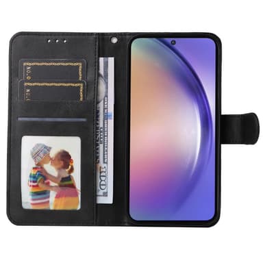 SKALO Samsung A55 5G PU-Läder Plånboksfodral - Svart