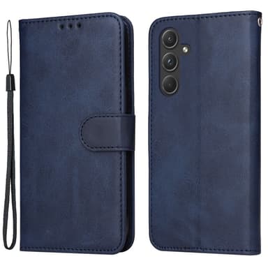 SKALO Samsung A55 5G PU-Läder Plånboksfodral - Blå