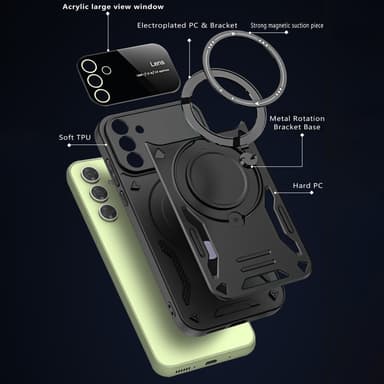 SKALO Samsung A55 5G Hybrid Magnetring Skal - Svart