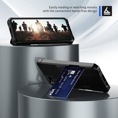 SKALO Samsung A55 5G Stöttåligt Skal med Plånbok - Svart