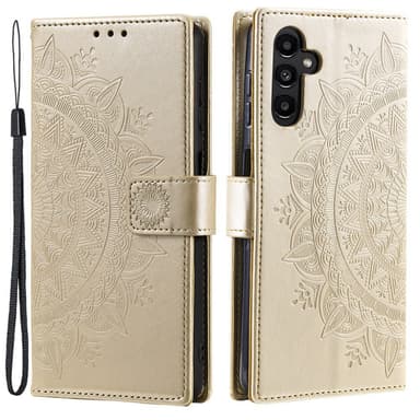 SKALO Samsung A35 5G Mandala Plånboksfodral - Guld