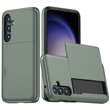 SKALO Samsung A55 5G Armor Skal Korthållare - Grön