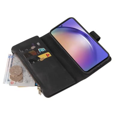 SKALO Samsung A55 5G Big Wallet 17-FACK Plånboksfodral - Svart
