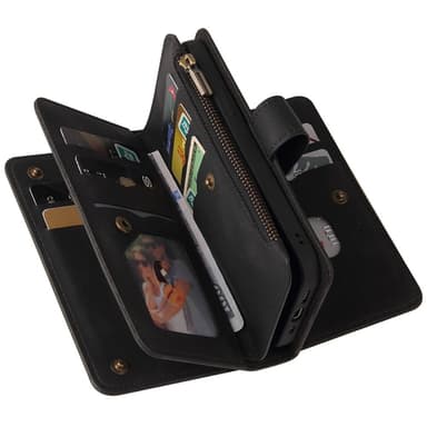 SKALO Samsung A55 5G Big Wallet 17-FACK Plånboksfodral - Svart