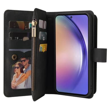 SKALO Samsung A55 5G Big Wallet 17-FACK Plånboksfodral - Svart