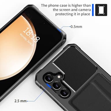 SKALO Samsung A55 5G Stöttåligt Skal med Plånbok - Svart