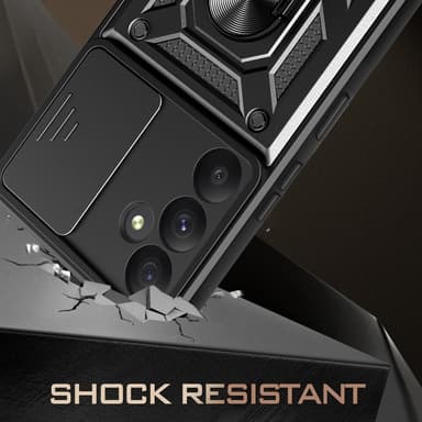SKALO Samsung A35 5G Armor Hybrid Metallring Kameraslider - Röd