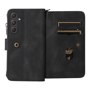 SKALO Samsung A55 5G Big Wallet 17-FACK Plånboksfodral - Svart