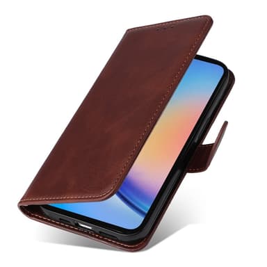 SKALO Samsung A35 5G PU-Läder Plånboksfodral - Brun