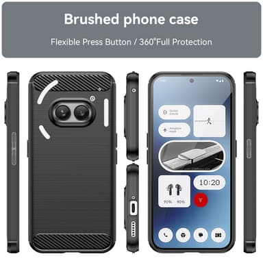 SKALO Nothing Phone (2a) Armor Carbon Stöttåligt TPU-skal - Svart