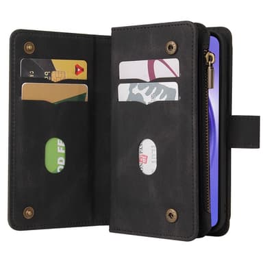 SKALO Samsung A55 5G Big Wallet 17-FACK Plånboksfodral - Svart