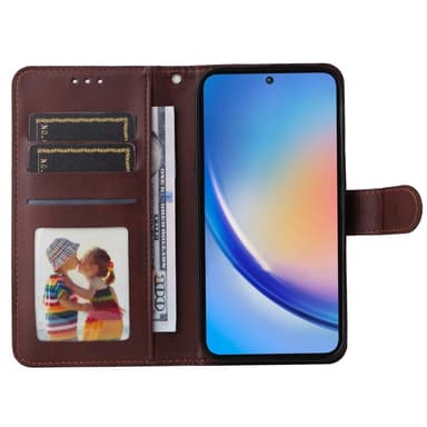 SKALO Samsung A35 5G PU-Läder Plånboksfodral - Brun