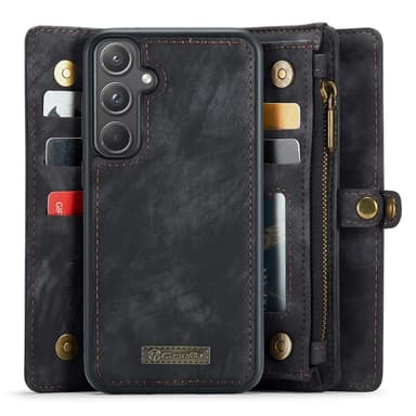 CaseMe Samsung A55 5G CaseMe Big Wallet 2in1 Magnet Plånbok - Svart