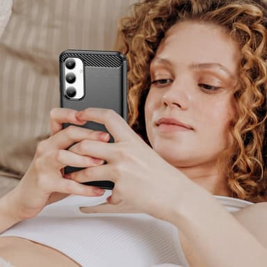SKALO Samsung A35 5G Armor Carbon Stöttåligt TPU-skal - Svart