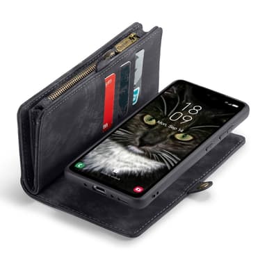 CaseMe Samsung A35 5G CaseMe Big Wallet 2in1 Magnet Plånbok - Svart