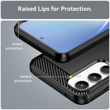 SKALO Samsung A35 5G Armor Carbon Stöttåligt TPU-skal - Svart