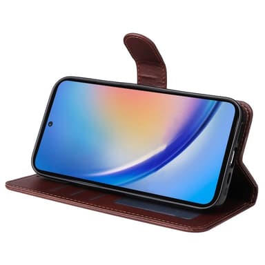 SKALO Samsung A35 5G PU-Läder Plånboksfodral - Brun