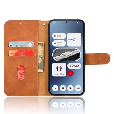 SKALO Nothing Phone (2a) Matt PU-Läder Plånboksfodral - Brun