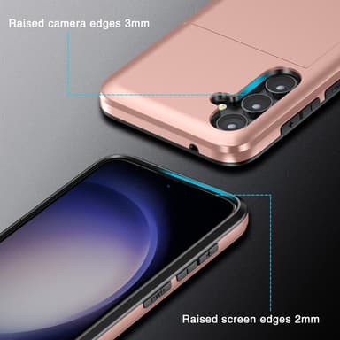 SKALO Samsung A55 5G Armor Skal Korthållare - Svart
