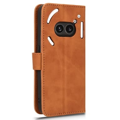 SKALO Nothing Phone (2a) Matt PU-Läder Plånboksfodral - Brun