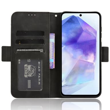 SKALO Samsung A55 5G 6-FACK Plånboksfodral - Svart