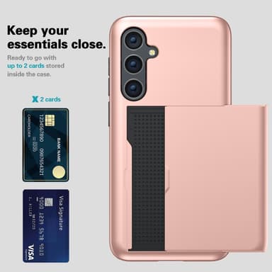 SKALO Samsung A55 5G Armor Skal Korthållare - Svart