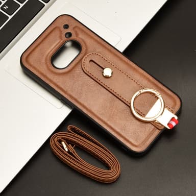 SKALO Nothing Phone (2a) PU-Läder Skal med Handrem - Brun