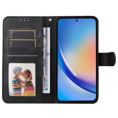SKALO Samsung A35 5G PU-Läder Plånboksfodral - Svart