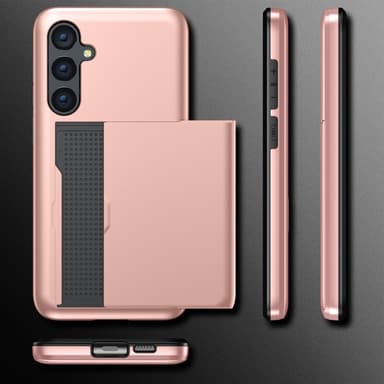SKALO Samsung A55 5G Armor Skal Korthållare - Svart