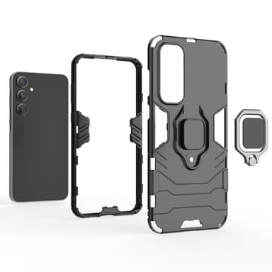 SKALO Samsung A55 5G Armor Hybrid Metallring skal - Svart