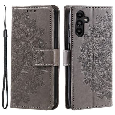 SKALO Samsung A55 5G Mandala Plånboksfodral - Grå