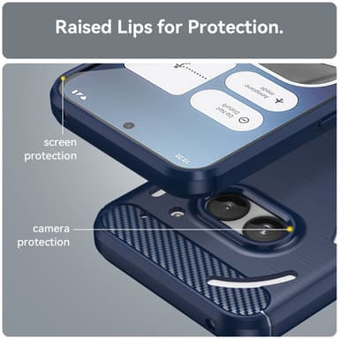 SKALO Nothing Phone (2a) Armor Carbon Stöttåligt TPU-skal - Blå