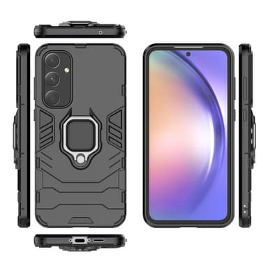 SKALO Samsung A55 5G Armor Hybrid Metallring skal - Svart