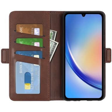 SKALO Samsung A35 5G Premium Plånboksfodral - Brun