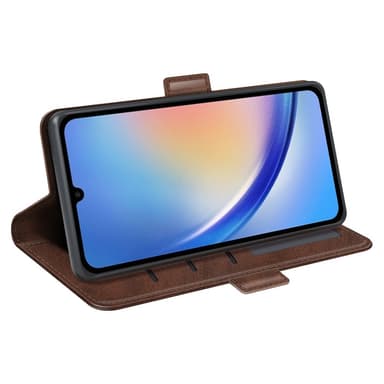 SKALO Samsung A35 5G Premium Plånboksfodral - Brun