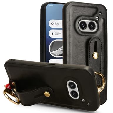SKALO Nothing Phone (2a) PU-Läder Skal med Handrem - Svart