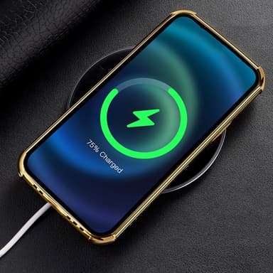 SKALO Samsung A35 5G Krokodil Guldkant Skal - Vit